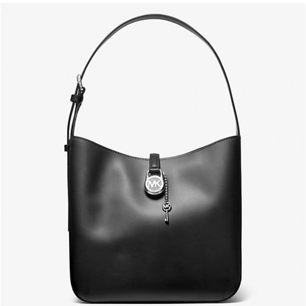 Michael Kors Lyra Black Leather Shoulder Bag NWT